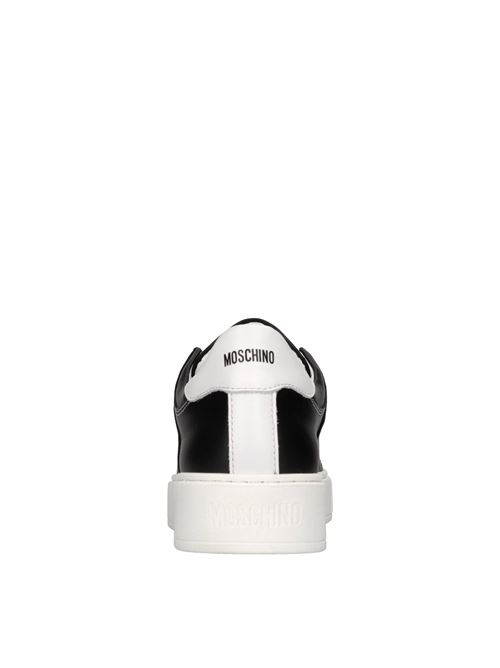 Sneakers in pelle MOSCHINO | 78699 GINEVRANERO-BIANCO
